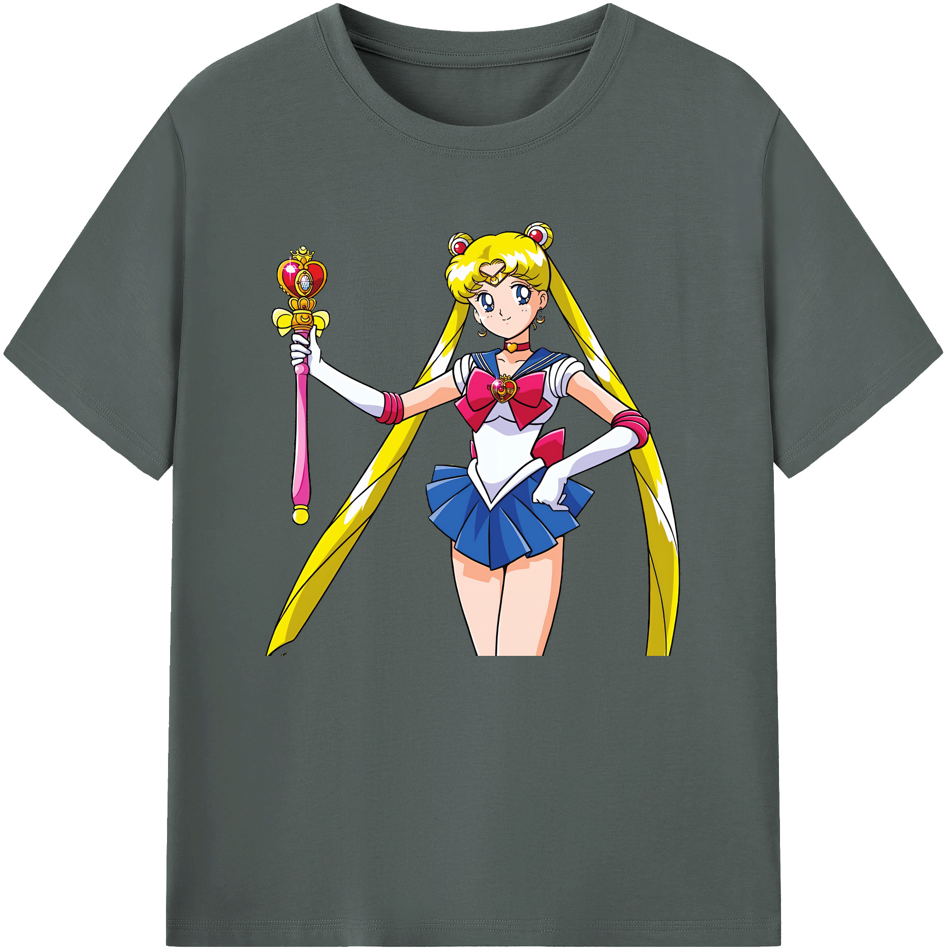 （画像用） 美少女戦士セーラームーン 月野 うさぎ つきの うさぎ Sailor Moon Tsukino Usagi 綿100％ メンズ半袖Tシャツ｜肌触りやわらか＆通気性